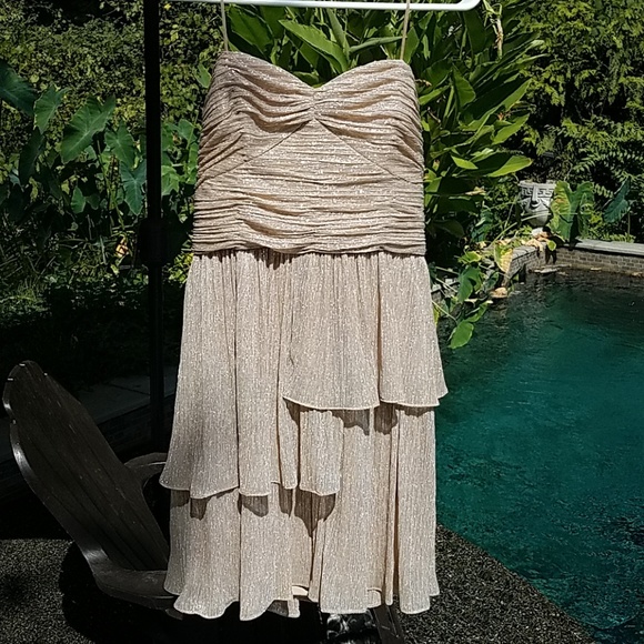 Max and Cleo - Gold Metallic Rebecca Dress - Picture 3 of 7